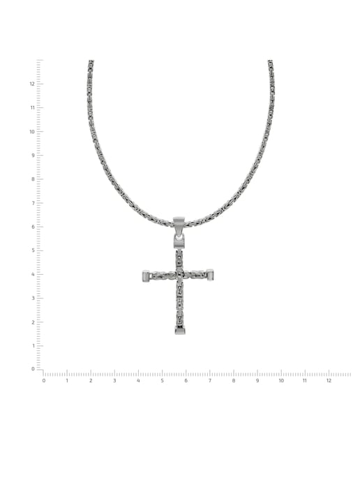 Zeeme Basic Necklace Silber 925 poliert mit Kreuz-Anhänger 55cm lang Königskette 2,2mm breit - Image 3