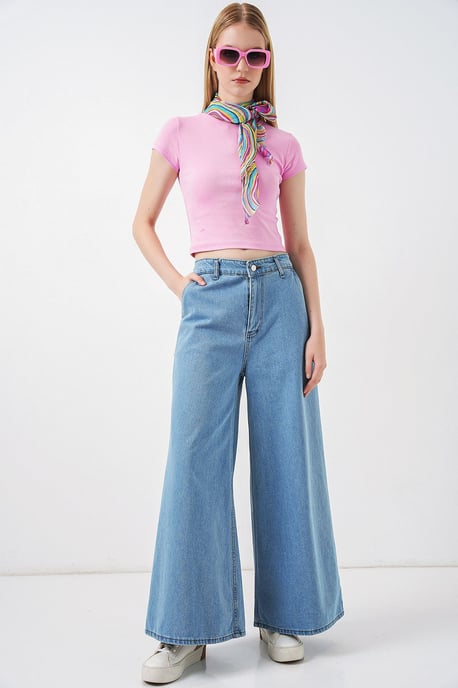 Hög midja vida jeans - Image 1
