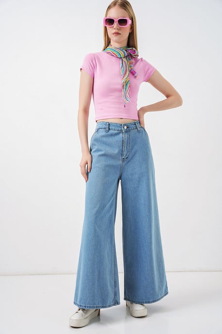 Hög midja vida jeans - Image 3