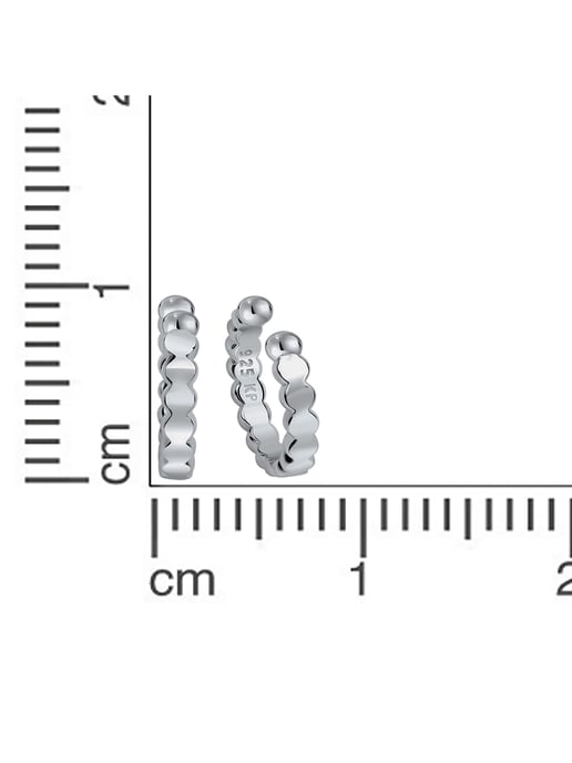 Zeeme Basic Ear clip Silver 925 rhodium-plated 12mm diameter - Image 2