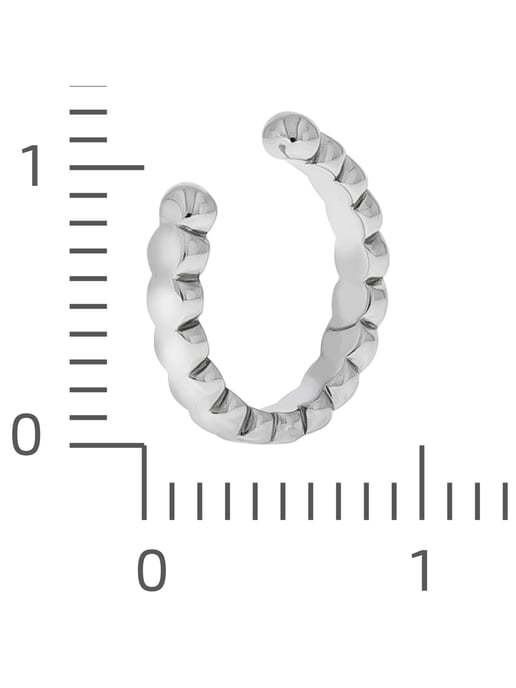 Zeeme Basic Ear clip Silver 925 rhodium-plated 12mm diameter - Image 3