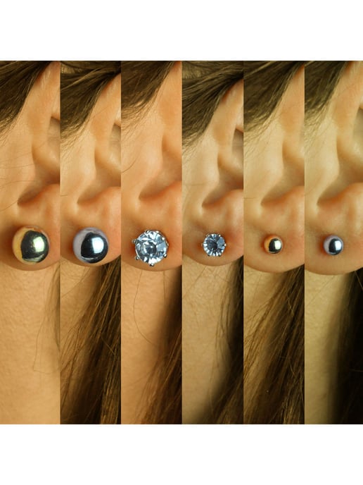 Steuer Modeschmuck Ear stud set Stud earrings set 6 pairs - Image 3