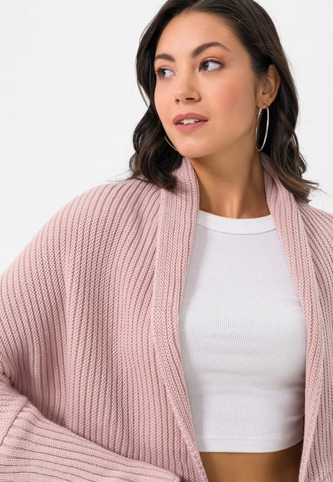 Cardigan Batwing Long Sleeve Cardigan Wool Blended - Image 2