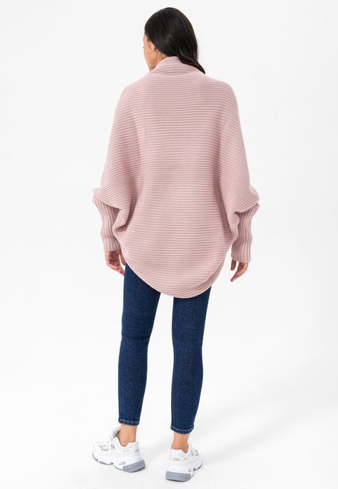 Cardigan Batwing Long Sleeve Cardigan Wool Blended - Image 4