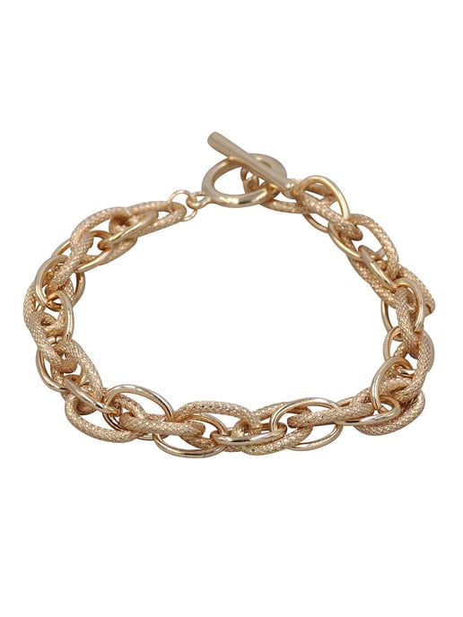 Steuer Modeschmuck Bracelet Metal gold-plated textured 20cm - Image 2