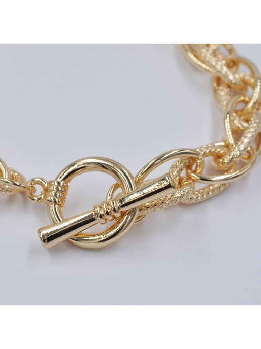 Steuer Modeschmuck Bracelet Metal gold-plated textured 20cm - Image 3