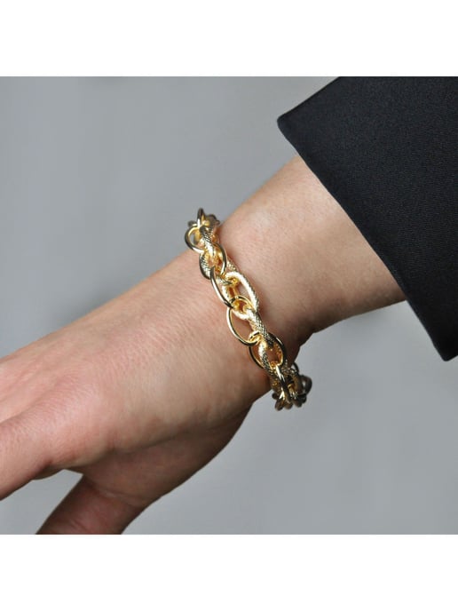 Steuer Modeschmuck Bracelet Metal gold-plated textured 20cm - Image 4