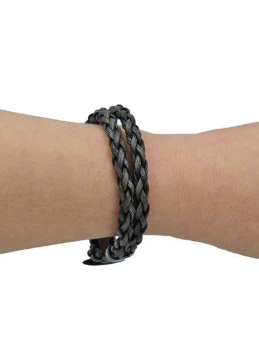 Steuer Modeschmuck Bracelet Brown braided imitation leather - Image 2