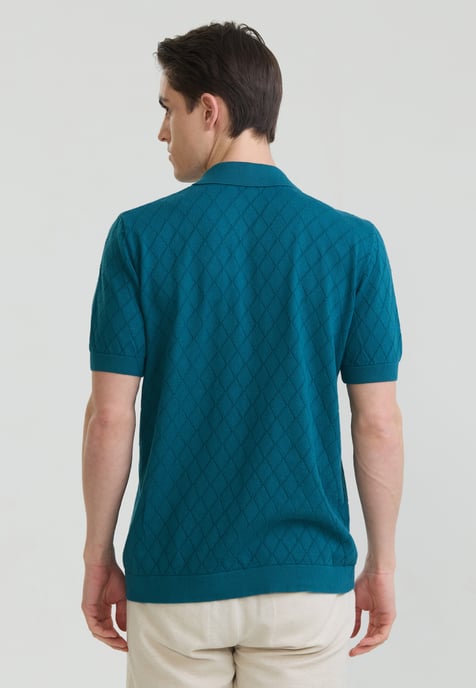 Shirt Short Sleeve Buttoned Basic Knit Shirt - Image 3