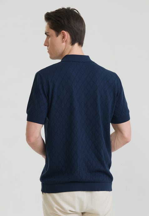 Shirt Short Sleeve Buttoned Basic Knit Shirt - Image 3
