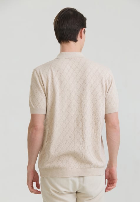 Shirt Short Sleeve Buttoned Basic Knit Shirt - Image 3