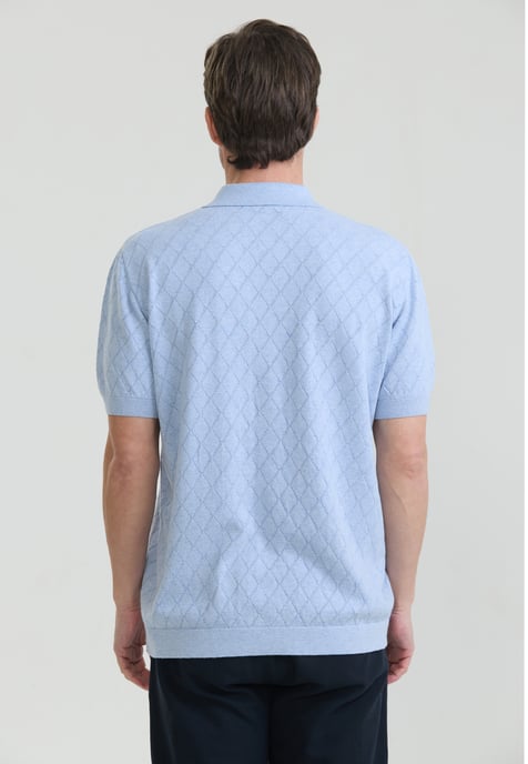 Shirt Short Sleeve Buttoned Basic Knit Shirt - Image 3