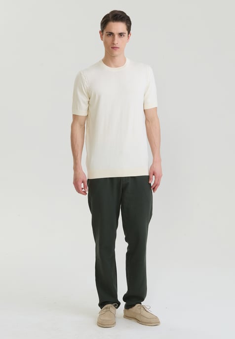 T-Shirt Basic Crew Neck Knit T-Shirt - Image 2