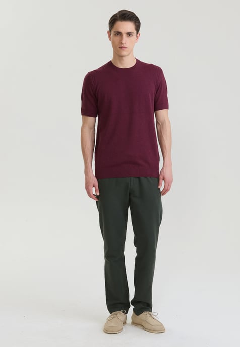 T-Shirt Basic Crew Neck Knit T-Shirt - Image 2