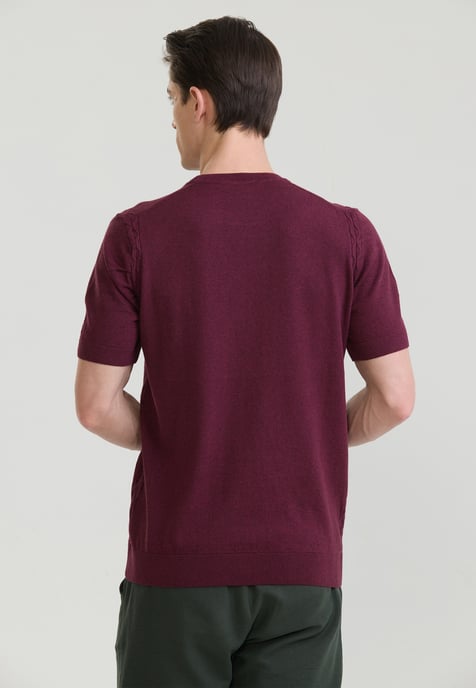 T-Shirt Basic Crew Neck Knit T-Shirt - Image 3