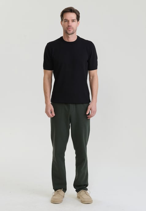 T-Shirt Basic Crew Neck Knit T-Shirt - Image 2