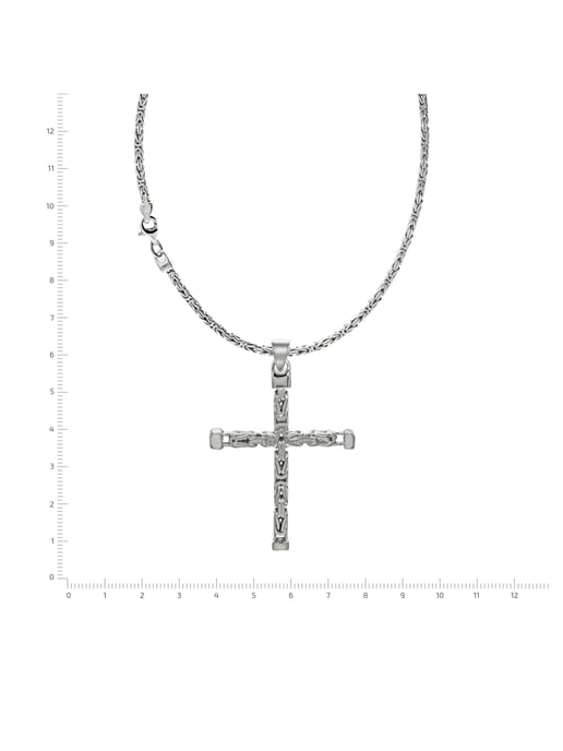 Zeeme Basic Necklace Silber 925 poliert mit Kreuz-Anhänger 55cm lang Königskette 2,2mm breit - Image 4