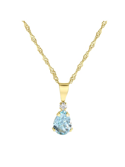 Fascination by Ellen K. Necklace 375 gold with blue topaz and white zirconia - Image 1