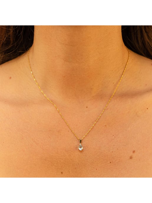 Fascination by Ellen K. Necklace 375 gold with blue topaz and white zirconia - Image 3