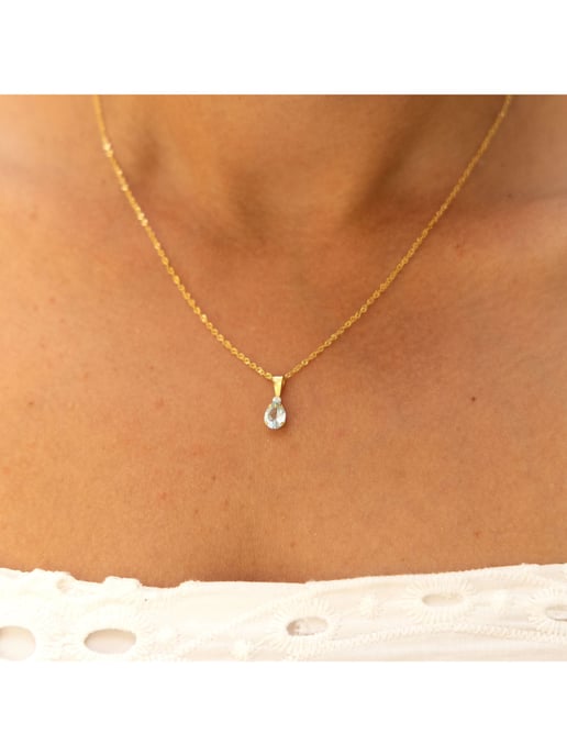 Fascination by Ellen K. Necklace 375 gold with blue topaz and white zirconia - Image 4