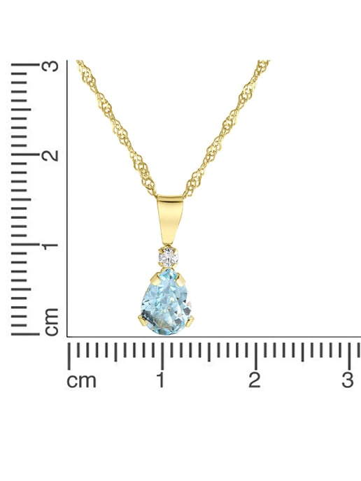 Fascination by Ellen K. Necklace 375 gold with blue topaz and white zirconia - Image 5
