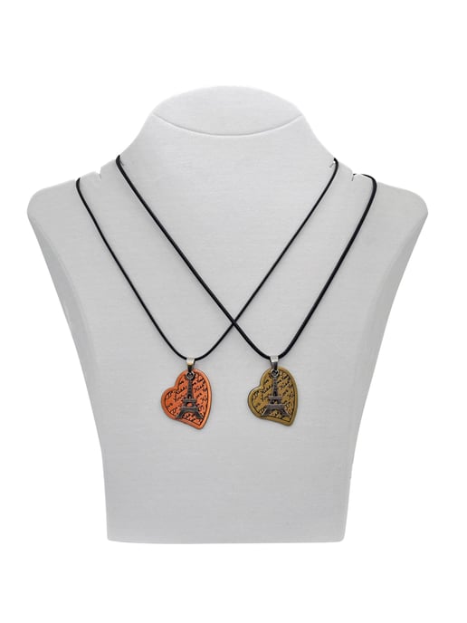 Steuer Modeschmuck Chain Friendship necklace made from 2 "Paris" hearts on a cord - Image 3