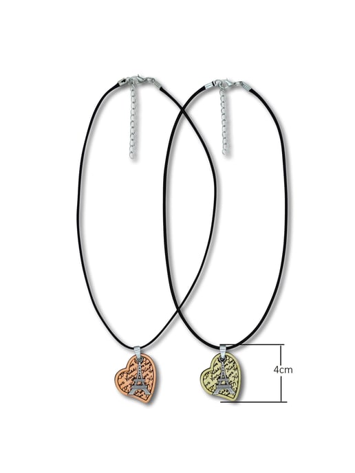 Steuer Modeschmuck Chain Friendship necklace made from 2 "Paris" hearts on a cord - Image 4