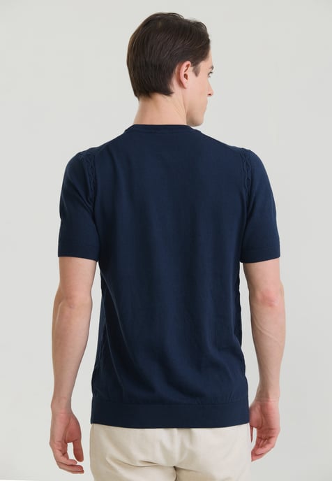 T-Shirt Basic Crew Neck Knit T-Shirt - Image 3