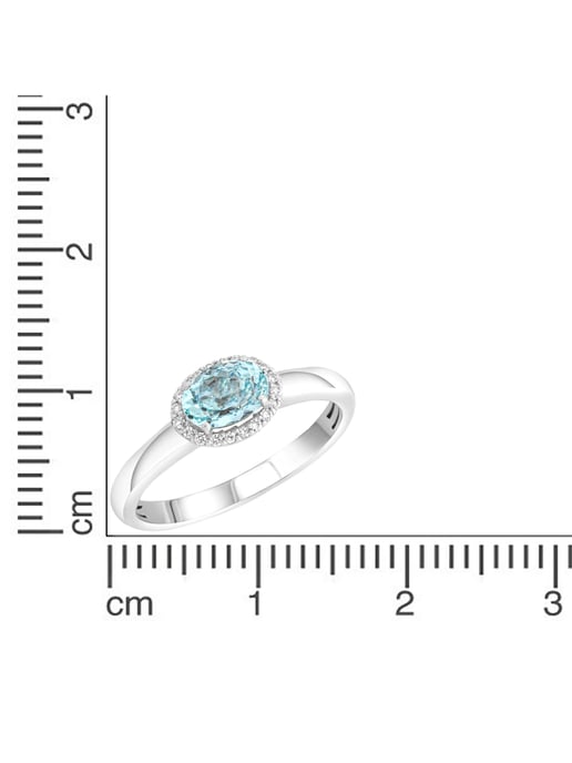 Diamonds by Ellen K. Ring White gold 585 with genuine aquamarine and 36 diamonds 0.09ct. - Image 2