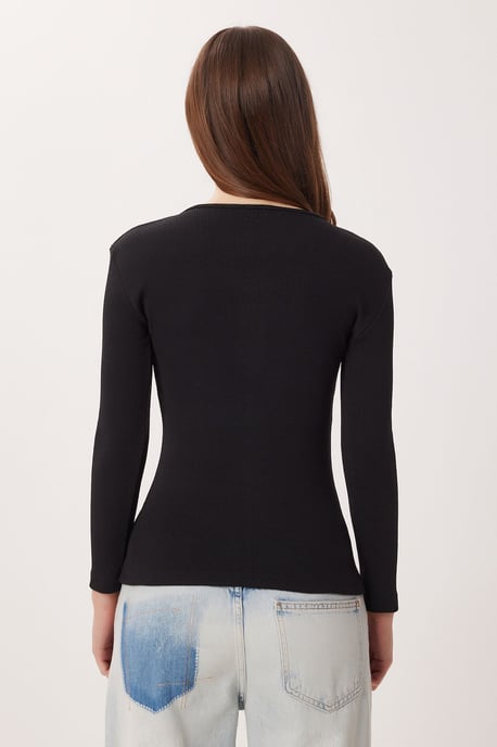 Slim Fit U-halsad långärmad blus - Image 4