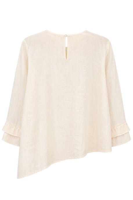 Rimpelige Lange Mouwen Crew Neck Blouse - Image 3