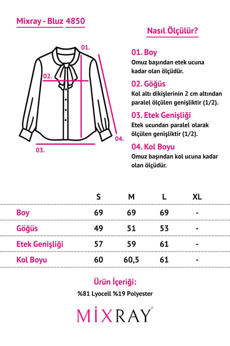 Rimpelige Lange Mouwen Crew Neck Blouse - Image 4