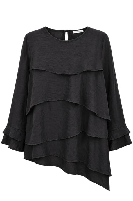 Fröbelige Lange Mouwen Crew Neck Blouse - Image 1