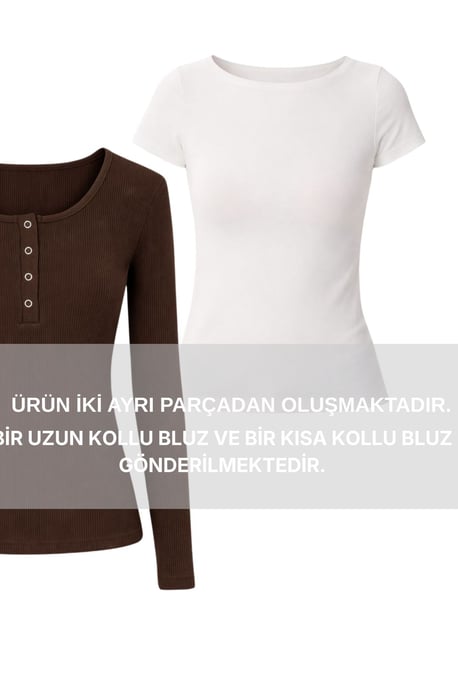 Slim Fit Ribbad Button-Up Blus med Lång Ärmar - Image 6