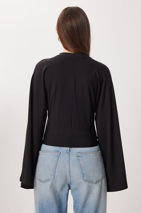 Crew Neck Long Sleeve Blouse - Image 4