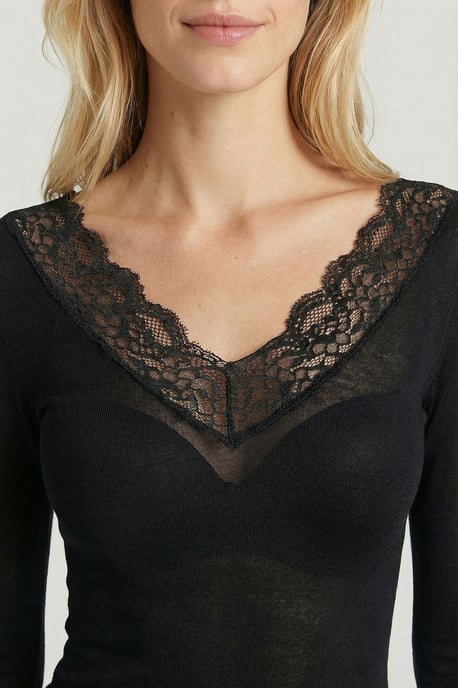 Kant V-hals Slim Fit Blouse - Image 4