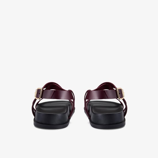 Zarlea Strap Burgundy Leather Sandals - Image 4