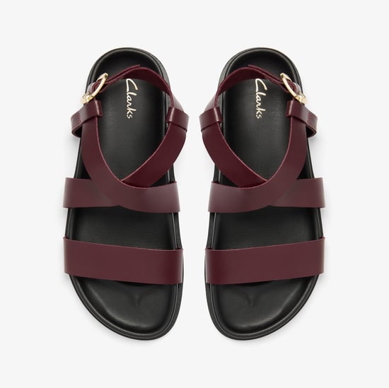 Zarlea Strap Burgundy Leather Sandals - Image 5