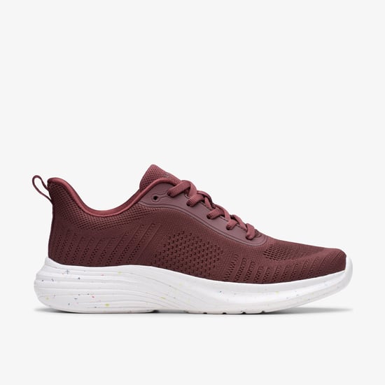 Izza Knit Burgundy Trainers - Image 1