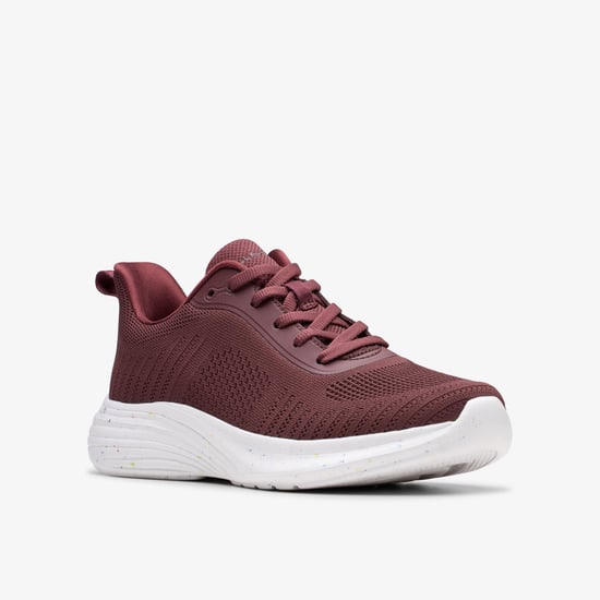 Izza Knit Burgundy Trainers - Image 4