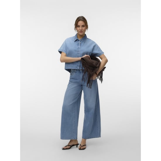 Vero Moda vmingeborg ss denim shirt mix 10344715 light blue denim - Image 3