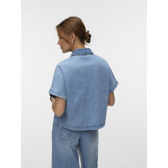 Vero Moda vmingeborg ss denim shirt mix 10344715 light blue denim - Image 5