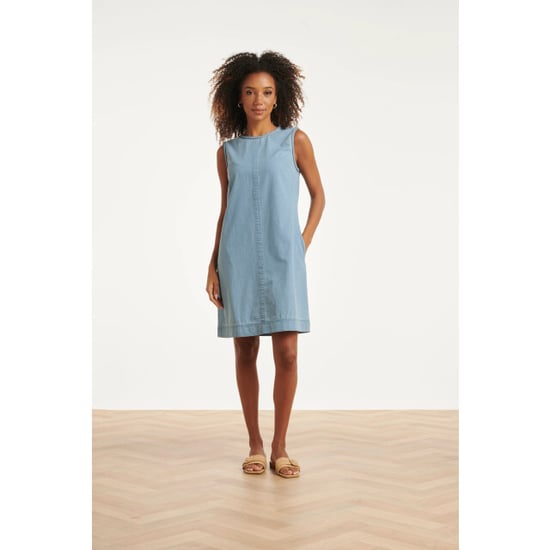 Smashed Lemon Lichtblauwe mouwloze look jurk | - Image 2