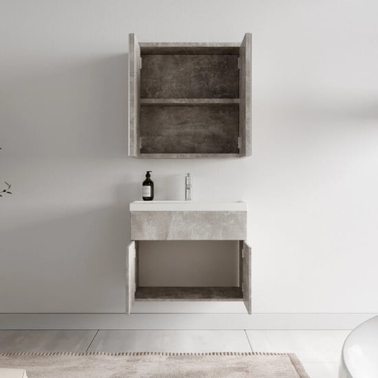 Badplaats Badkamermeubel montreal 60 x 35 cm – beton grijs – wastafel met - Image 3