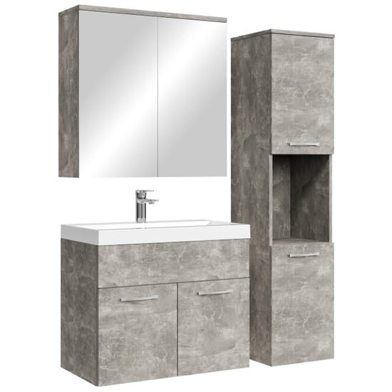 Badplaats Badkamermeubel set montreal 60 cm – beton grijs – badmeubel met - Image 1