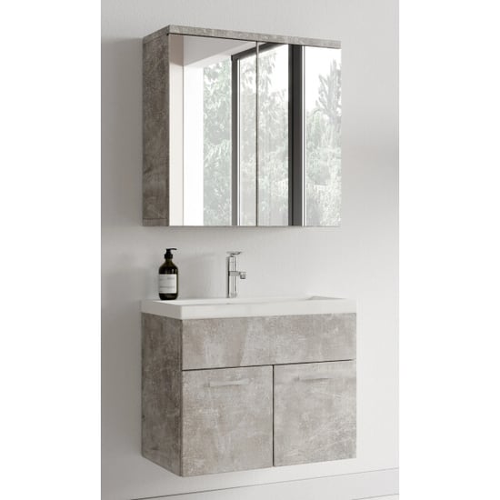 Badplaats Badkamermeubel montreal 60 x 35 cm – beton grijs – wastafel met - Image 5