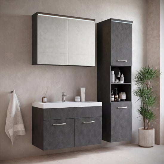 Badplaats Badkamermeubel set paso 01 80 x 40 cm – donker – badmeubel met - Image 4