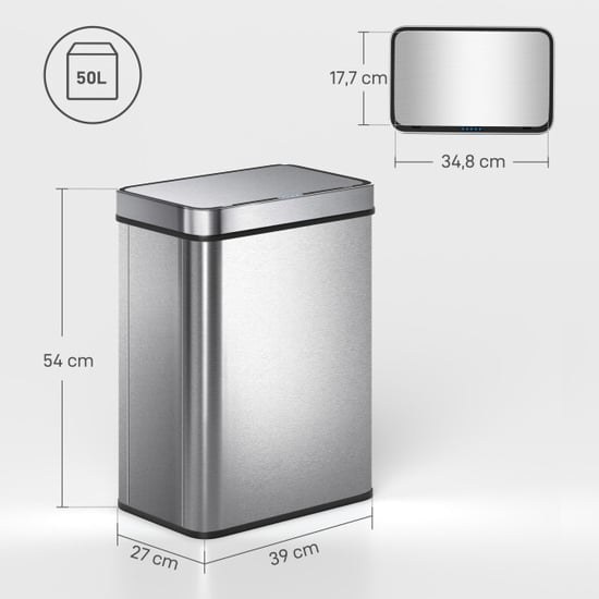 4goodz Sensorprullenbak rechthoek 50 liter - - Image 6