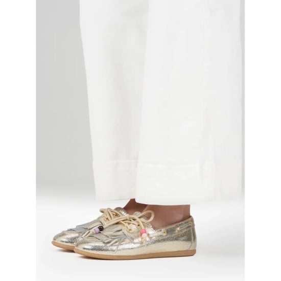 DWRS Label Dwrs latty fringes crackled champagne mocassins dames - Image 2