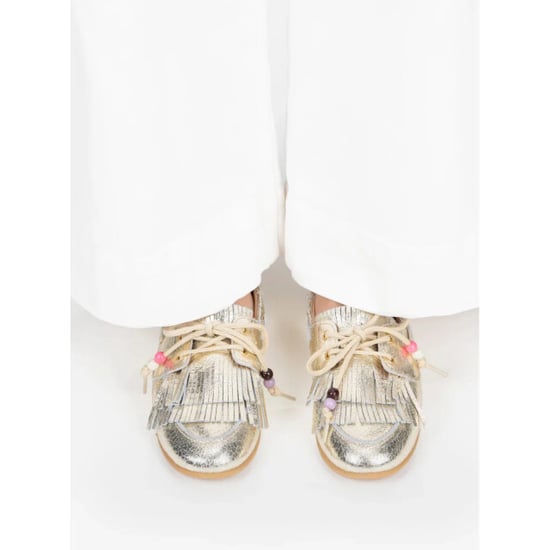 DWRS Label Dwrs latty fringes crackled champagne mocassins dames - Image 3